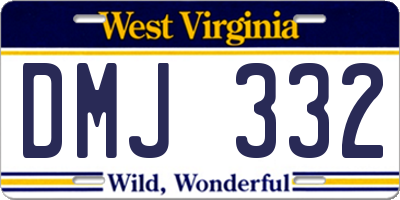 WV license plate DMJ332
