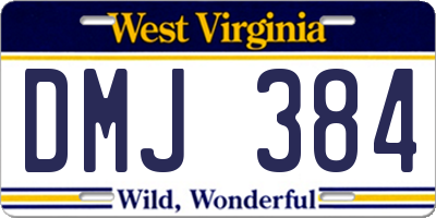 WV license plate DMJ384