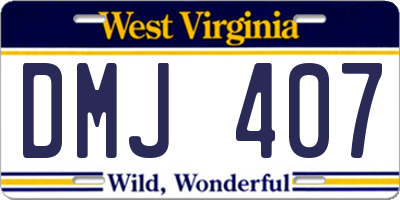 WV license plate DMJ407