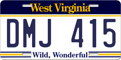 WV license plate DMJ415