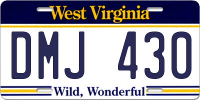 WV license plate DMJ430