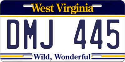 WV license plate DMJ445