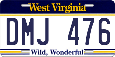 WV license plate DMJ476