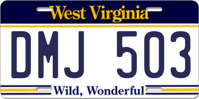 WV license plate DMJ503