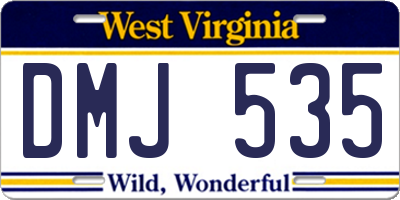 WV license plate DMJ535