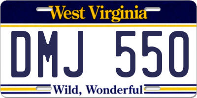WV license plate DMJ550