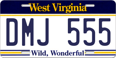 WV license plate DMJ555