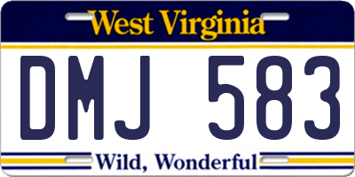 WV license plate DMJ583