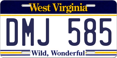 WV license plate DMJ585