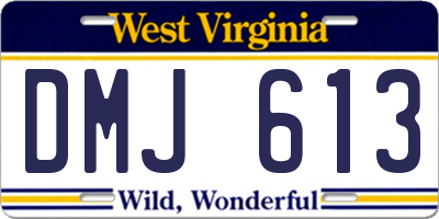WV license plate DMJ613