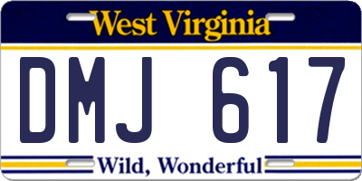 WV license plate DMJ617