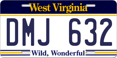 WV license plate DMJ632