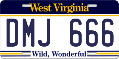 WV license plate DMJ666