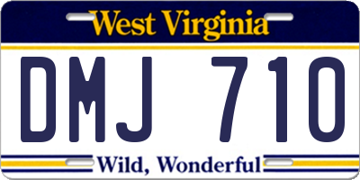 WV license plate DMJ710