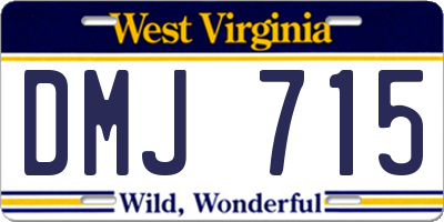 WV license plate DMJ715
