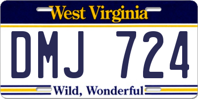 WV license plate DMJ724