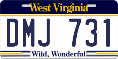 WV license plate DMJ731