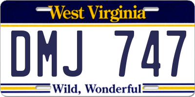 WV license plate DMJ747