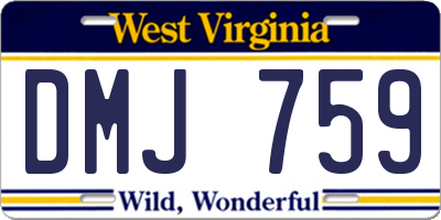 WV license plate DMJ759