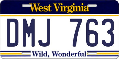 WV license plate DMJ763