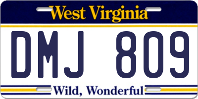 WV license plate DMJ809