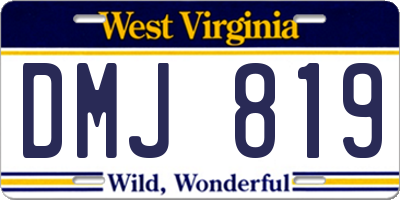 WV license plate DMJ819
