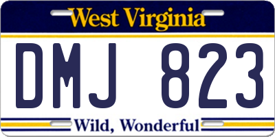 WV license plate DMJ823