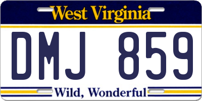 WV license plate DMJ859