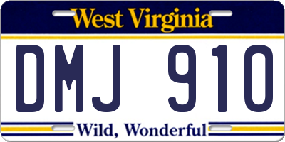 WV license plate DMJ910