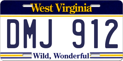 WV license plate DMJ912