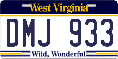 WV license plate DMJ933