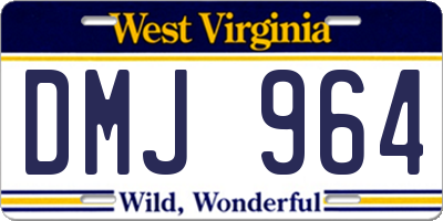 WV license plate DMJ964