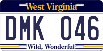 WV license plate DMK046