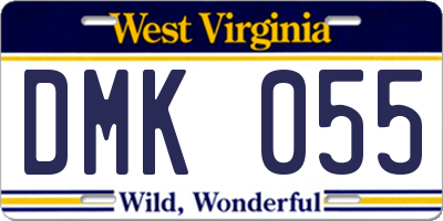 WV license plate DMK055