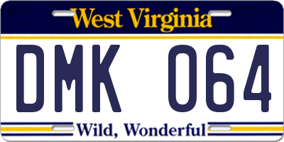 WV license plate DMK064