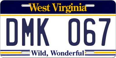 WV license plate DMK067