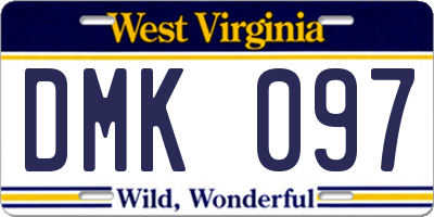WV license plate DMK097