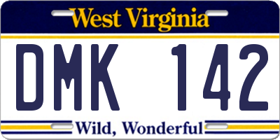 WV license plate DMK142