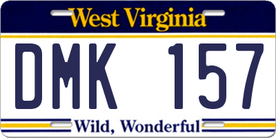 WV license plate DMK157