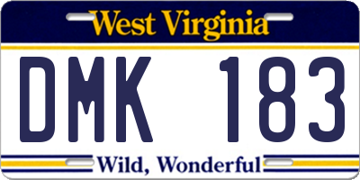 WV license plate DMK183