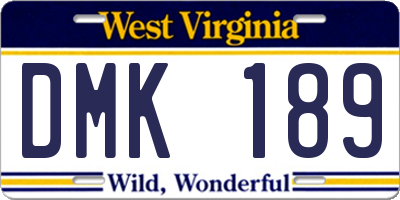 WV license plate DMK189