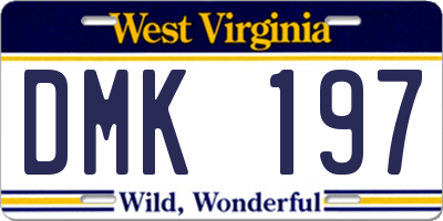 WV license plate DMK197