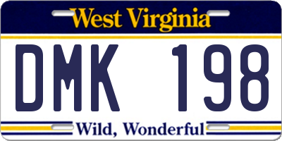 WV license plate DMK198