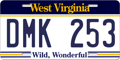 WV license plate DMK253