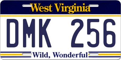 WV license plate DMK256