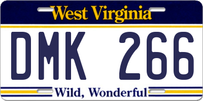 WV license plate DMK266