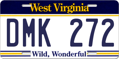 WV license plate DMK272