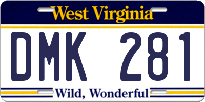 WV license plate DMK281