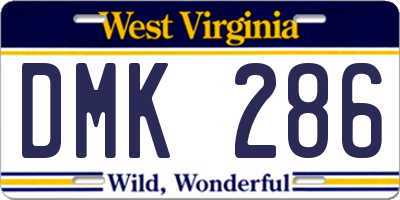 WV license plate DMK286