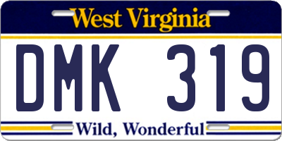 WV license plate DMK319